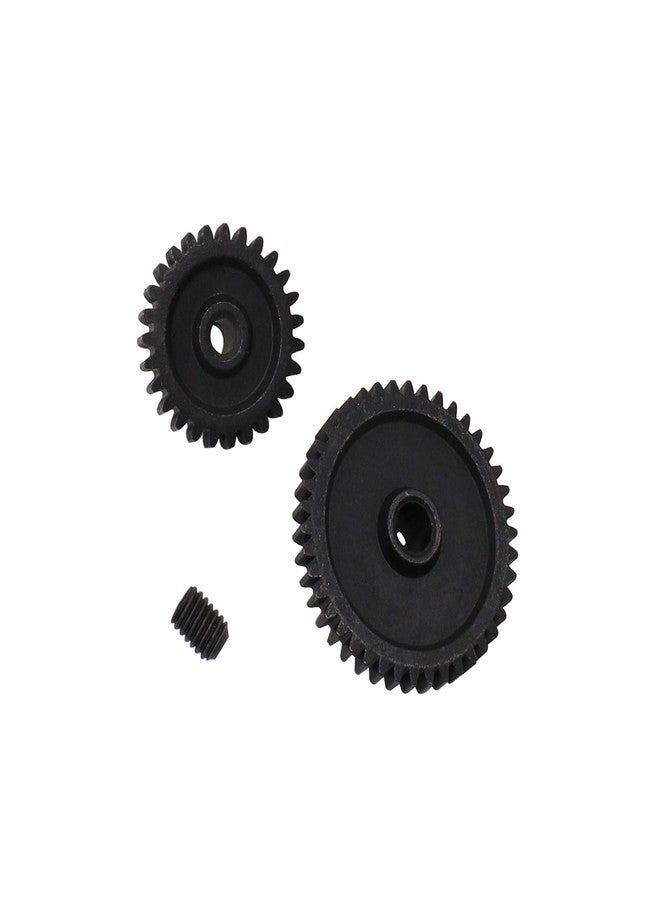 Treehobby Metal 42T Diff Main Gear Reduction Gear & 27T Motor Gear Pinion for WLtoys A959-B A969-B A979-B K929-B 1/18 RC Car Upgrade Parts (Black) - Image 3
